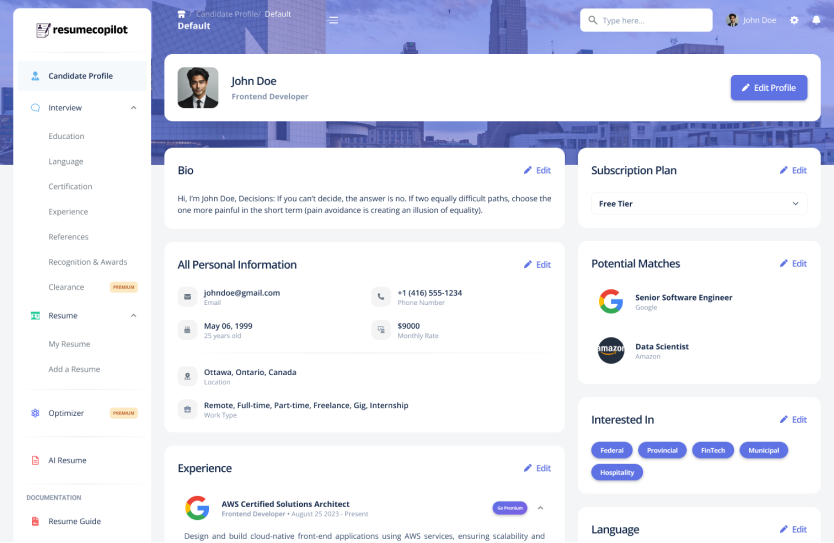ResumeCopilot screenshot 1